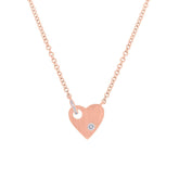 0.05ct 14k Rose Gold Diamond Heart Necklace